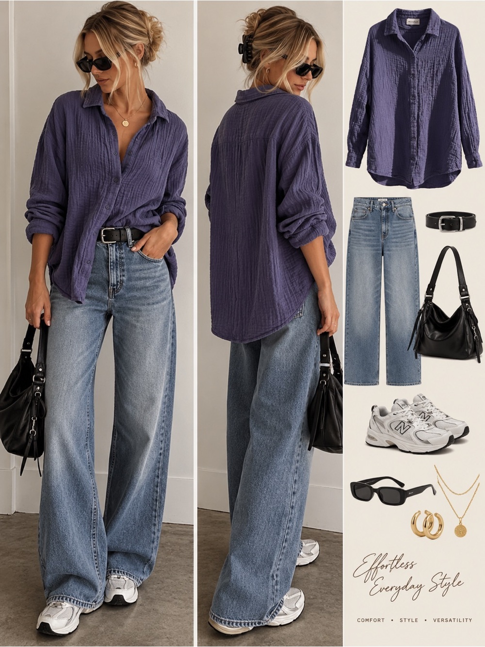 Wilfred Free Purple Button-Down Casual Shirt